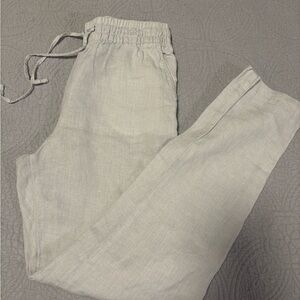 H&M Woman’s Linen pants, light stripes, size XS